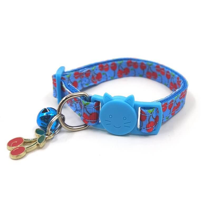 Adjustable Cat Collar with Bell Cute Fruit Print for Cats