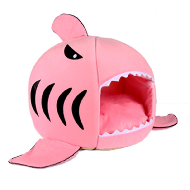 Shark Cave Cat Bed Cozy Enclosed Cat House