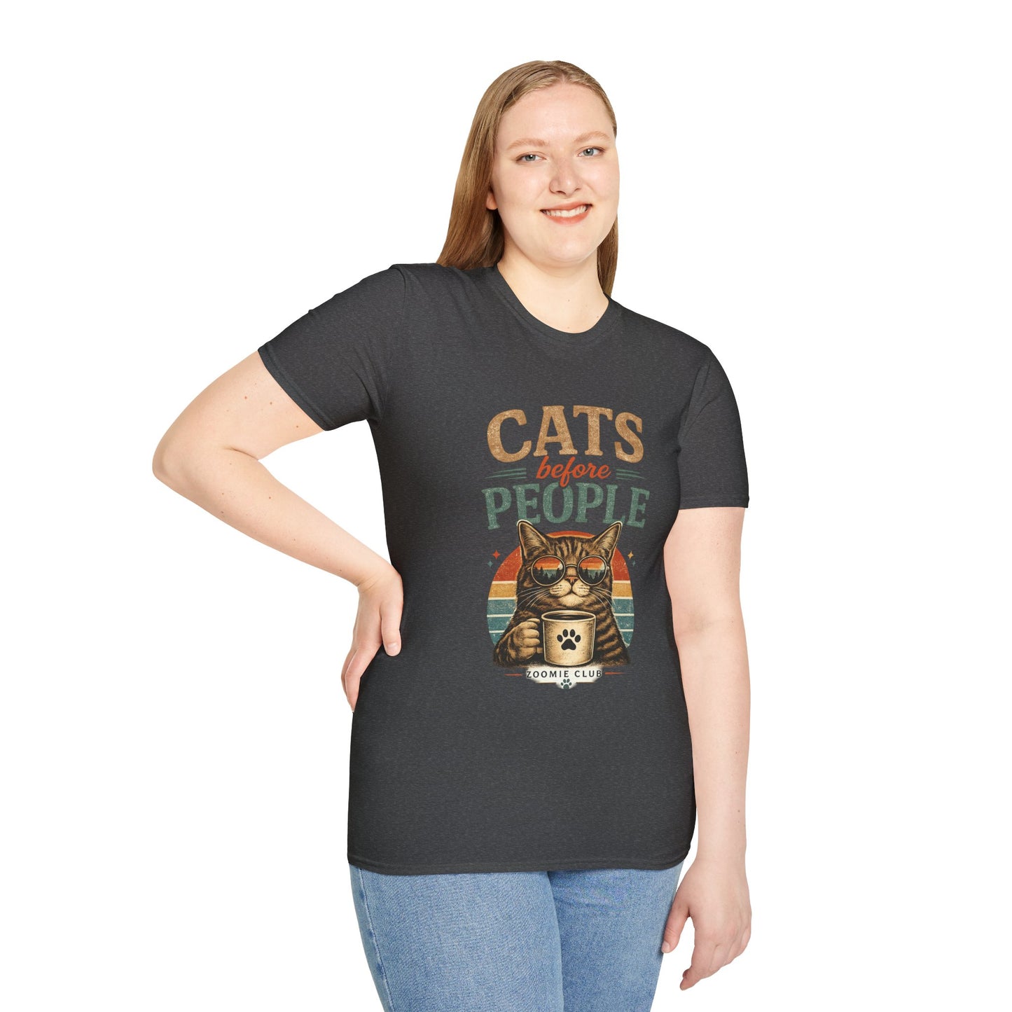 Cats Before People T-Shirt — Retro Cat Lover Graphic Tee