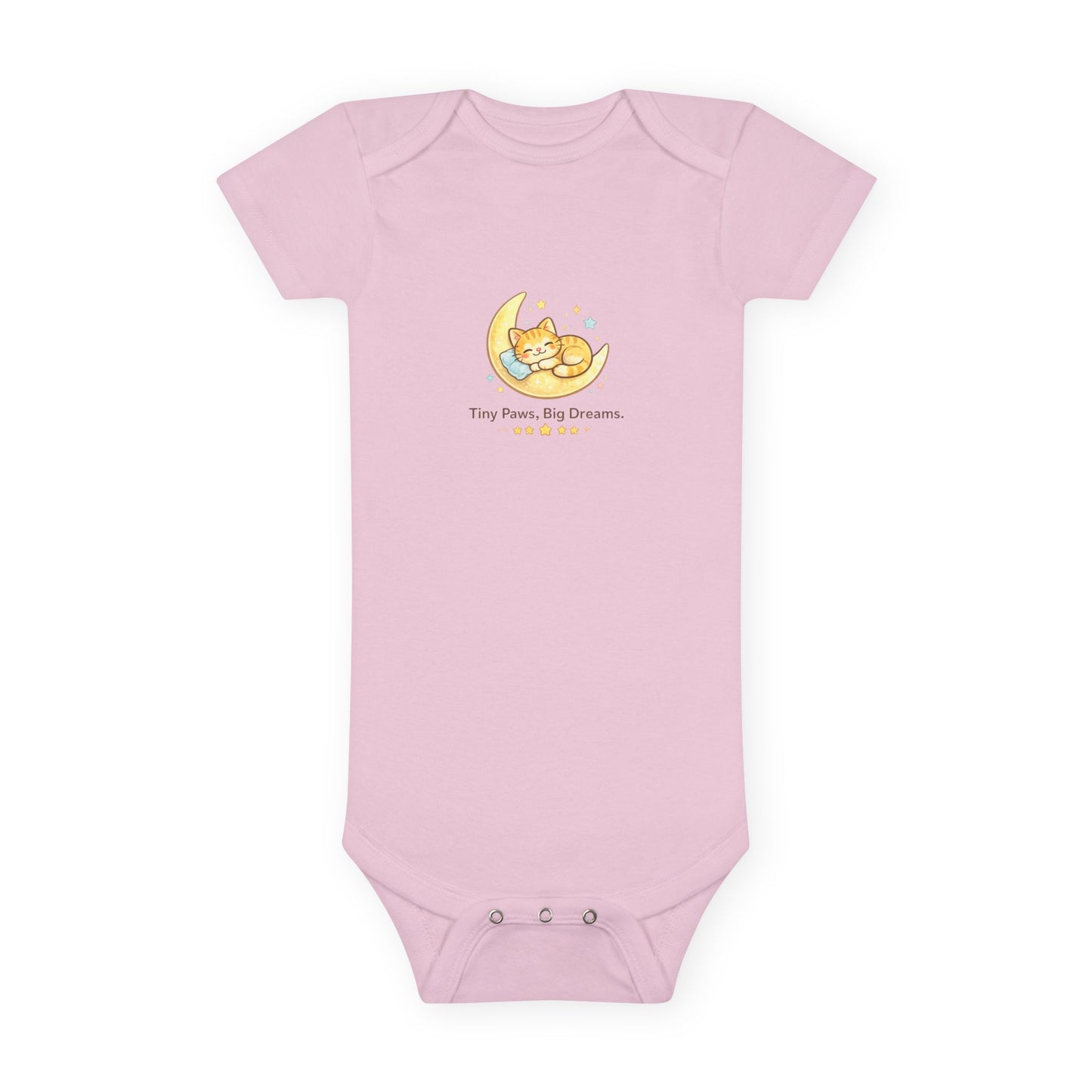 Baby Onesie - "Tiny Paws, Big Dreams" Moon Cat Infant Bodysuit
