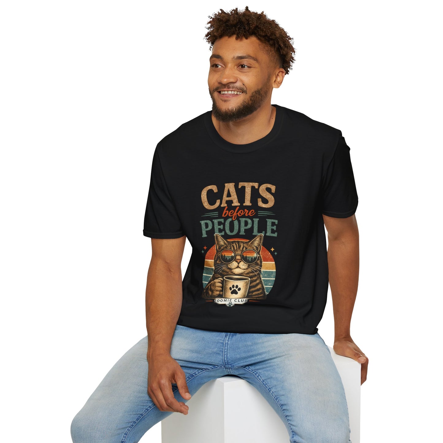 Cats Before People T-Shirt — Retro Cat Lover Graphic Tee