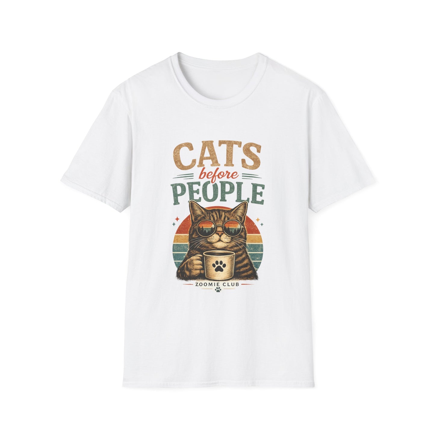 Cats Before People T-Shirt — Retro Cat Lover Graphic Tee