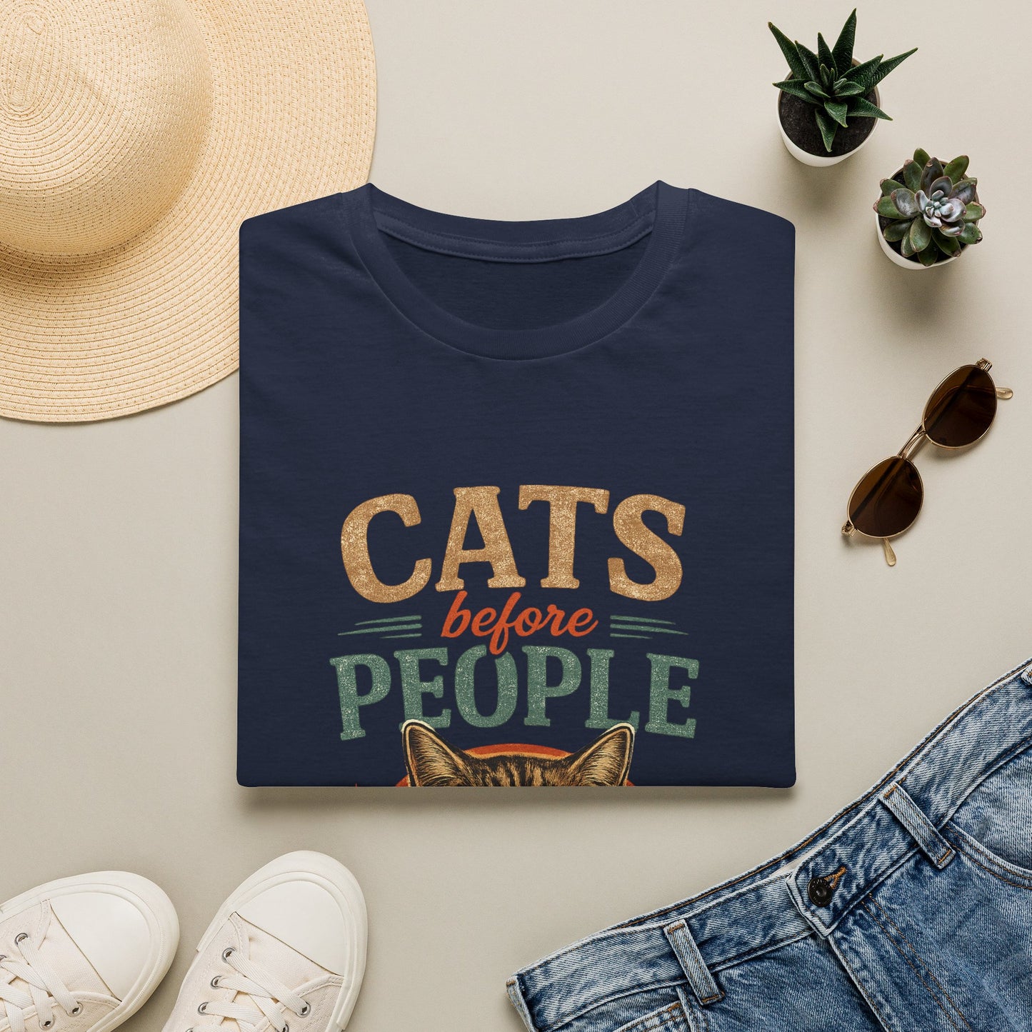 Cats Before People T-Shirt — Retro Cat Lover Graphic Tee
