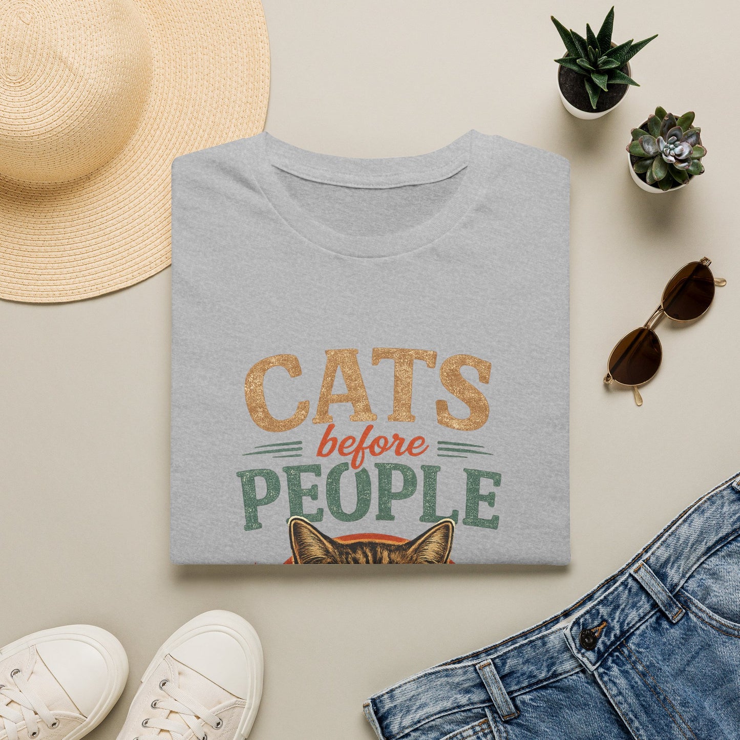 Cats Before People T-Shirt — Retro Cat Lover Graphic Tee