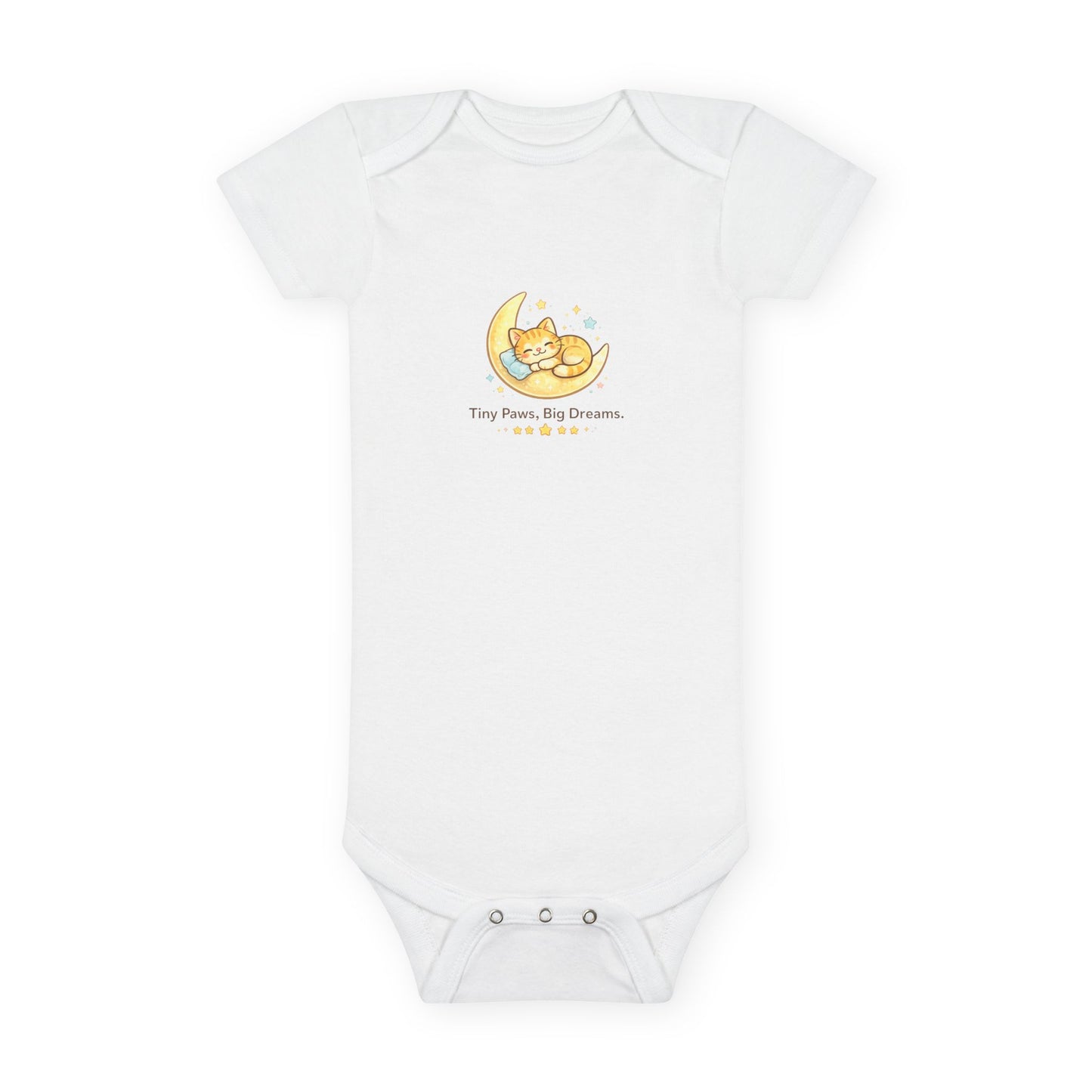 Baby Onesie - "Tiny Paws, Big Dreams" Moon Cat Infant Bodysuit