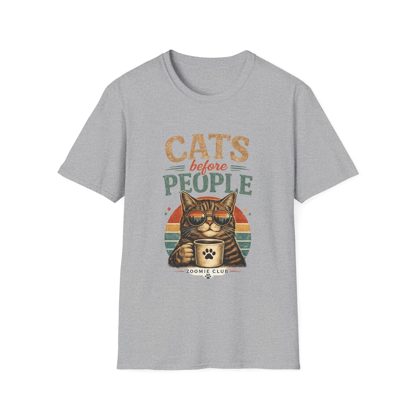 Cats Before People T-Shirt — Retro Cat Lover Graphic Tee