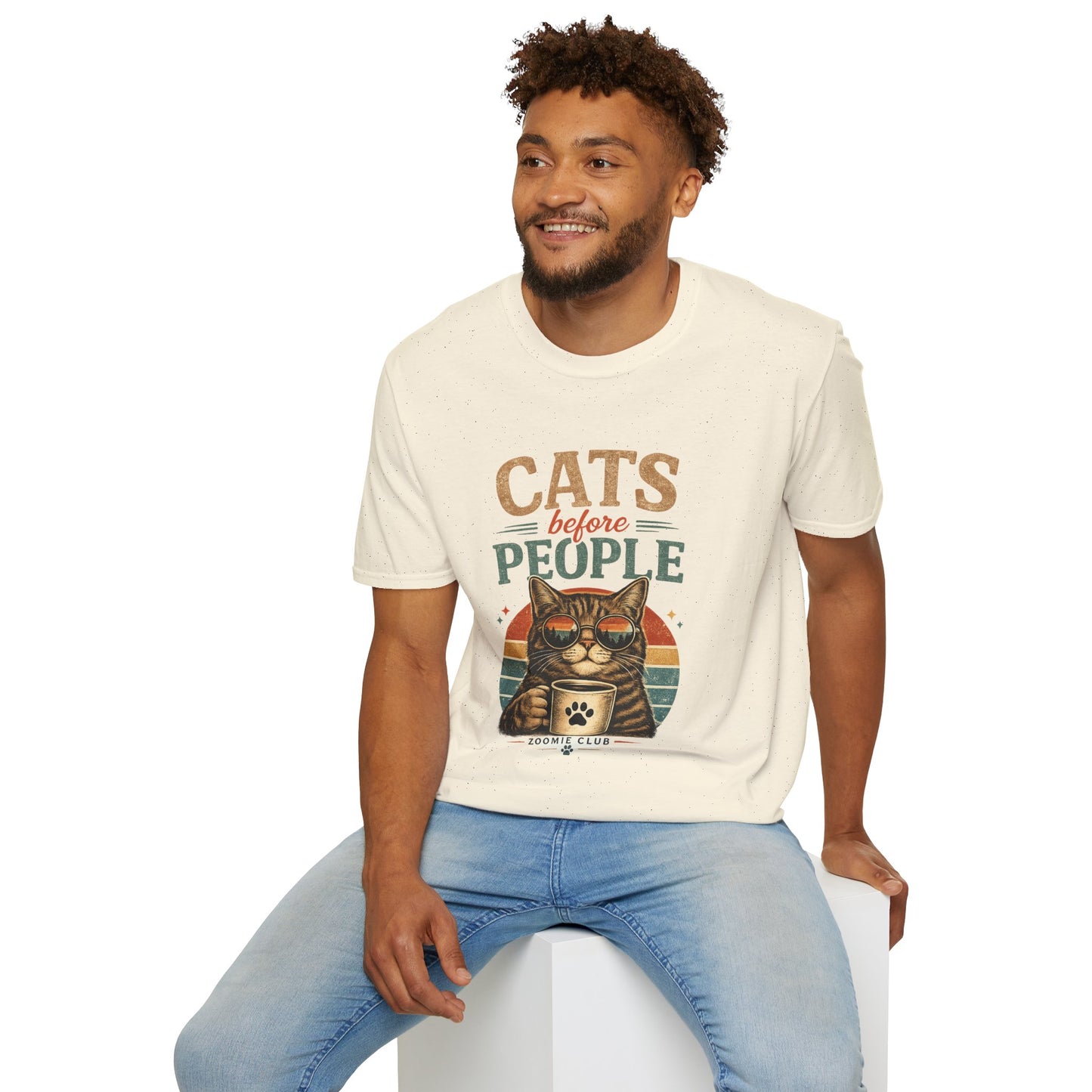 Cats Before People T-Shirt — Retro Cat Lover Graphic Tee