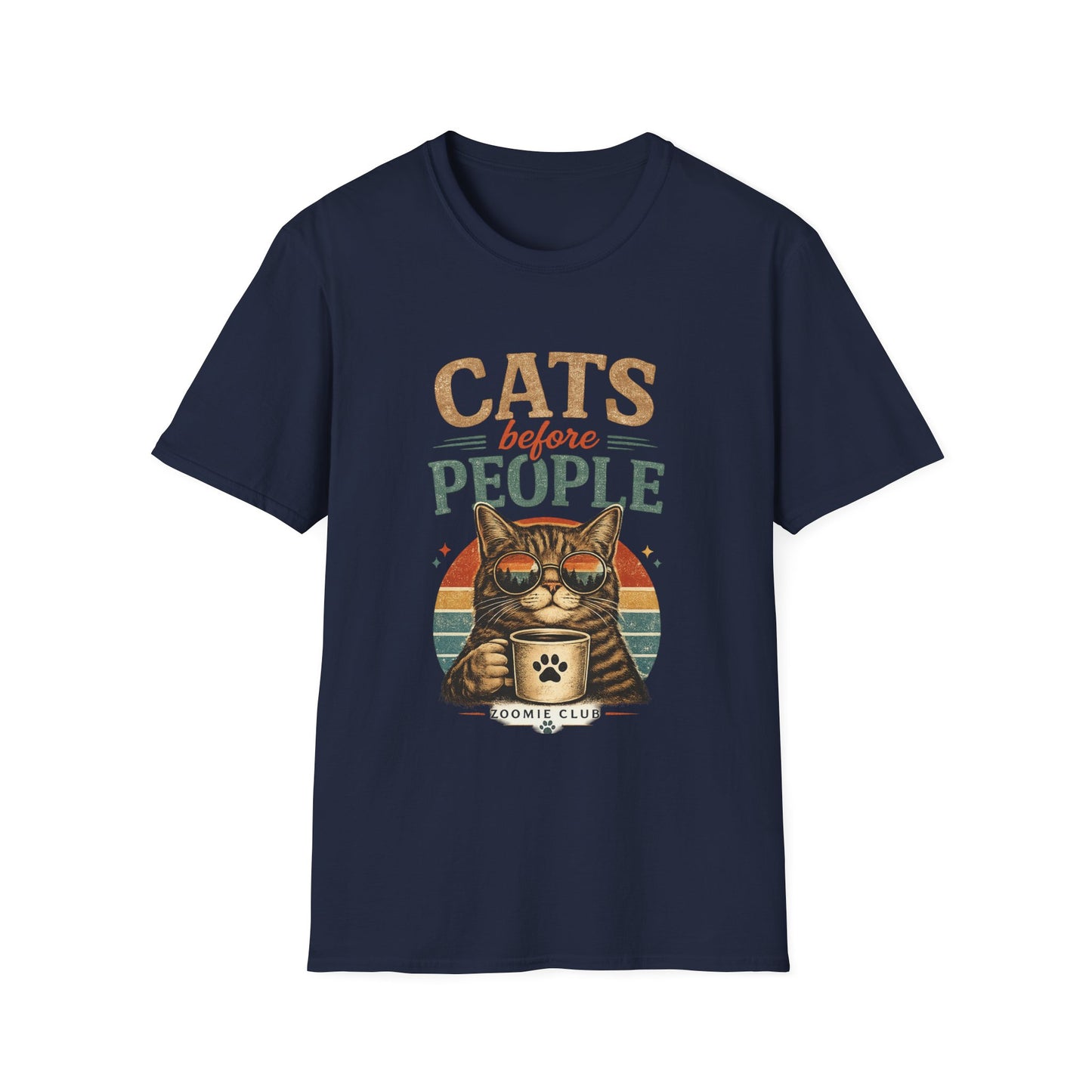 Cats Before People T-Shirt — Retro Cat Lover Graphic Tee