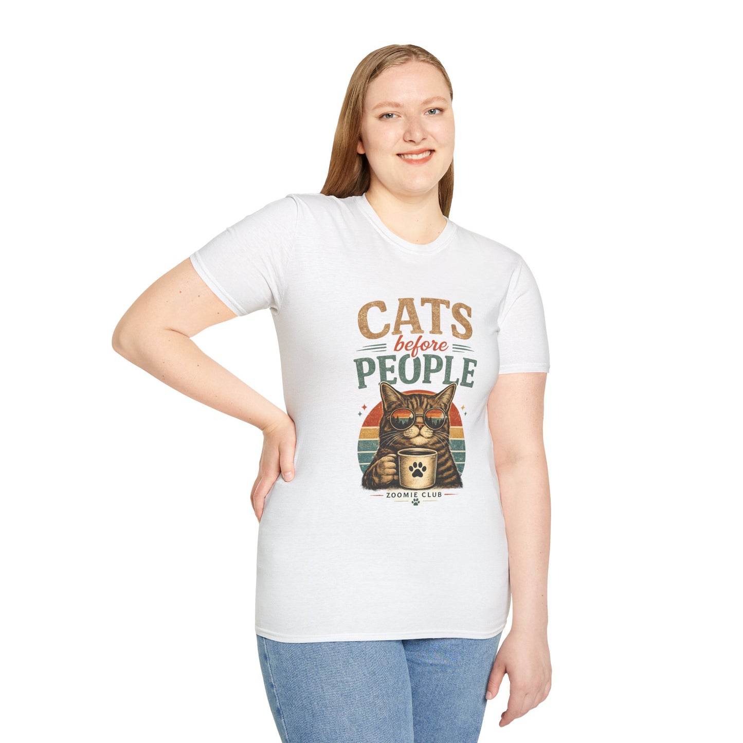 Cats Before People T-Shirt — Retro Cat Lover Graphic Tee