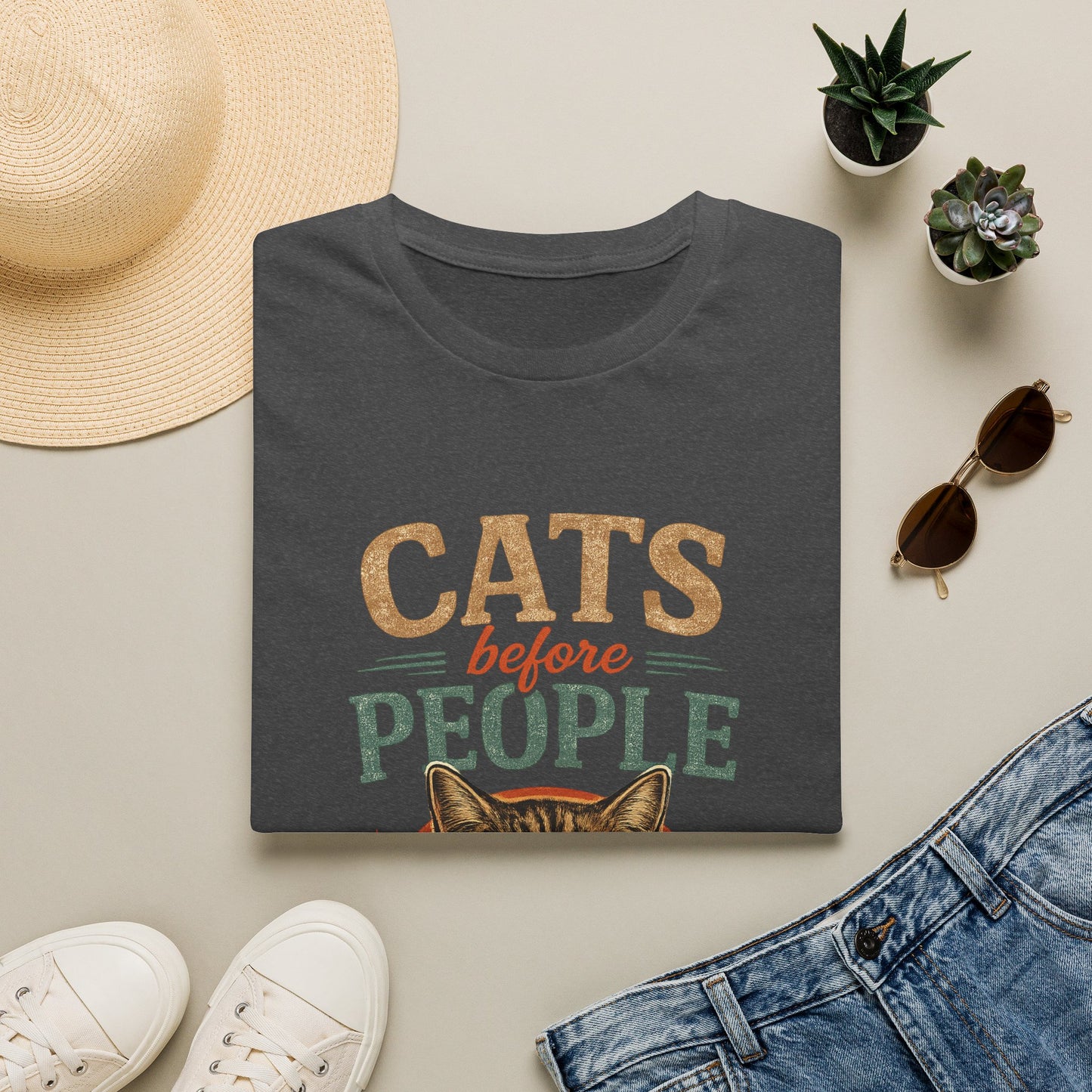 Cats Before People T-Shirt — Retro Cat Lover Graphic Tee