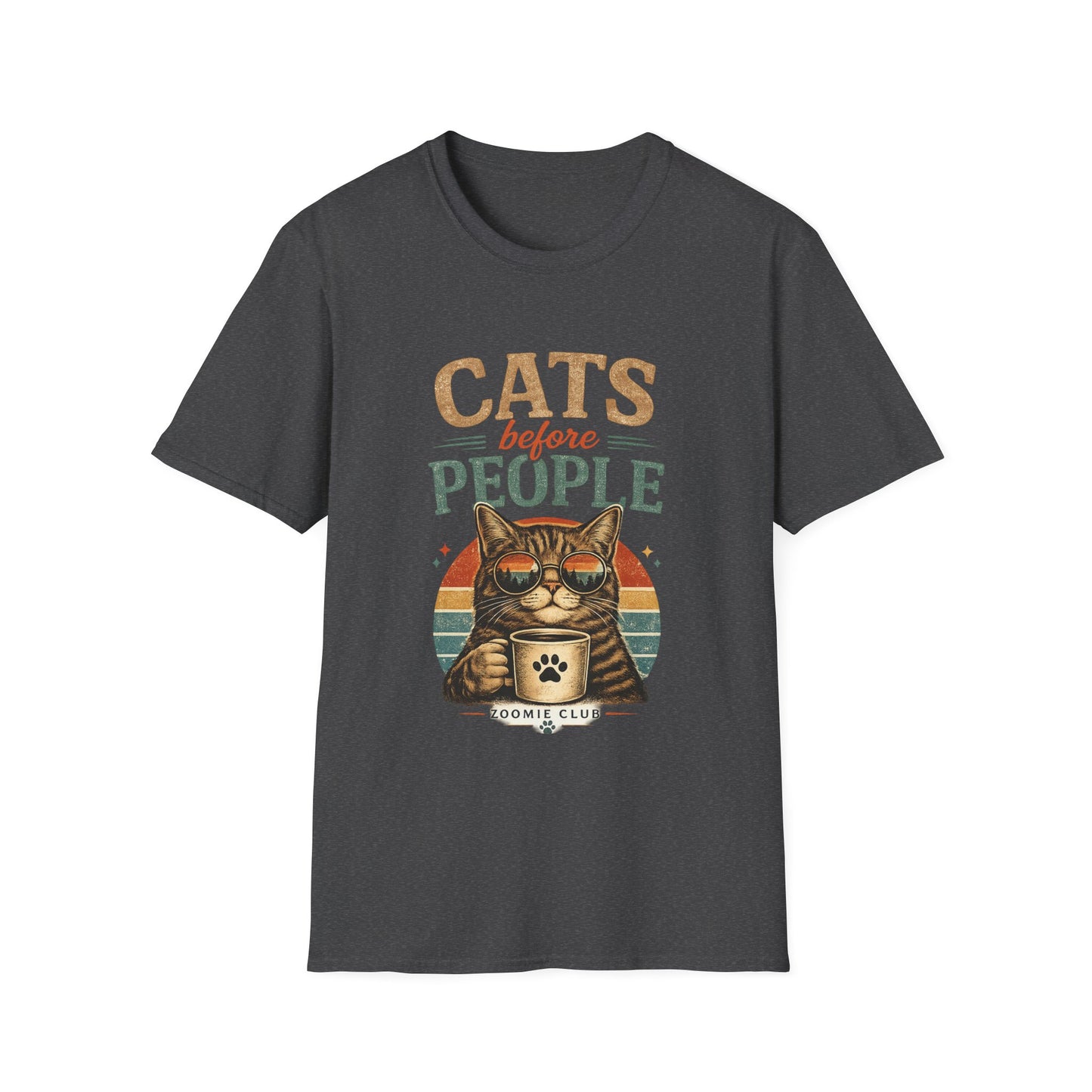 Cats Before People T-Shirt — Retro Cat Lover Graphic Tee