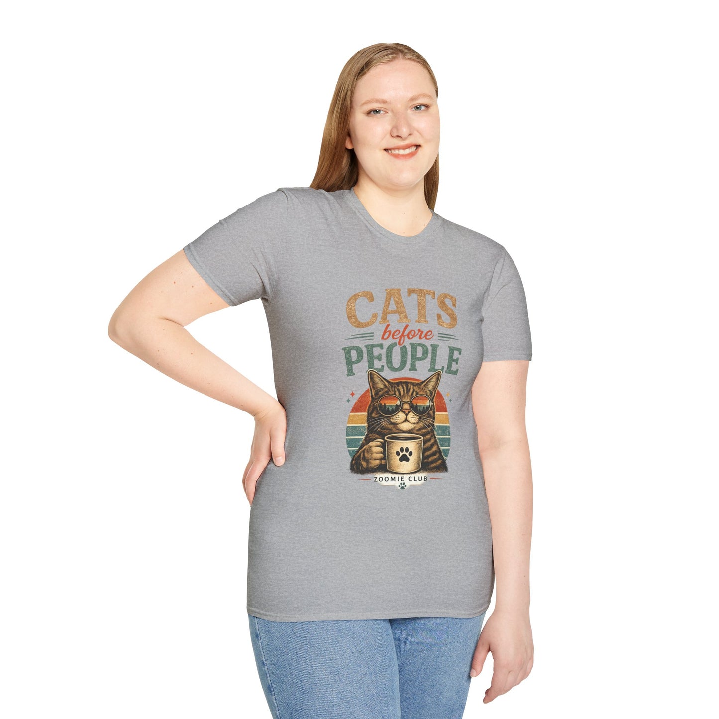 Cats Before People T-Shirt — Retro Cat Lover Graphic Tee