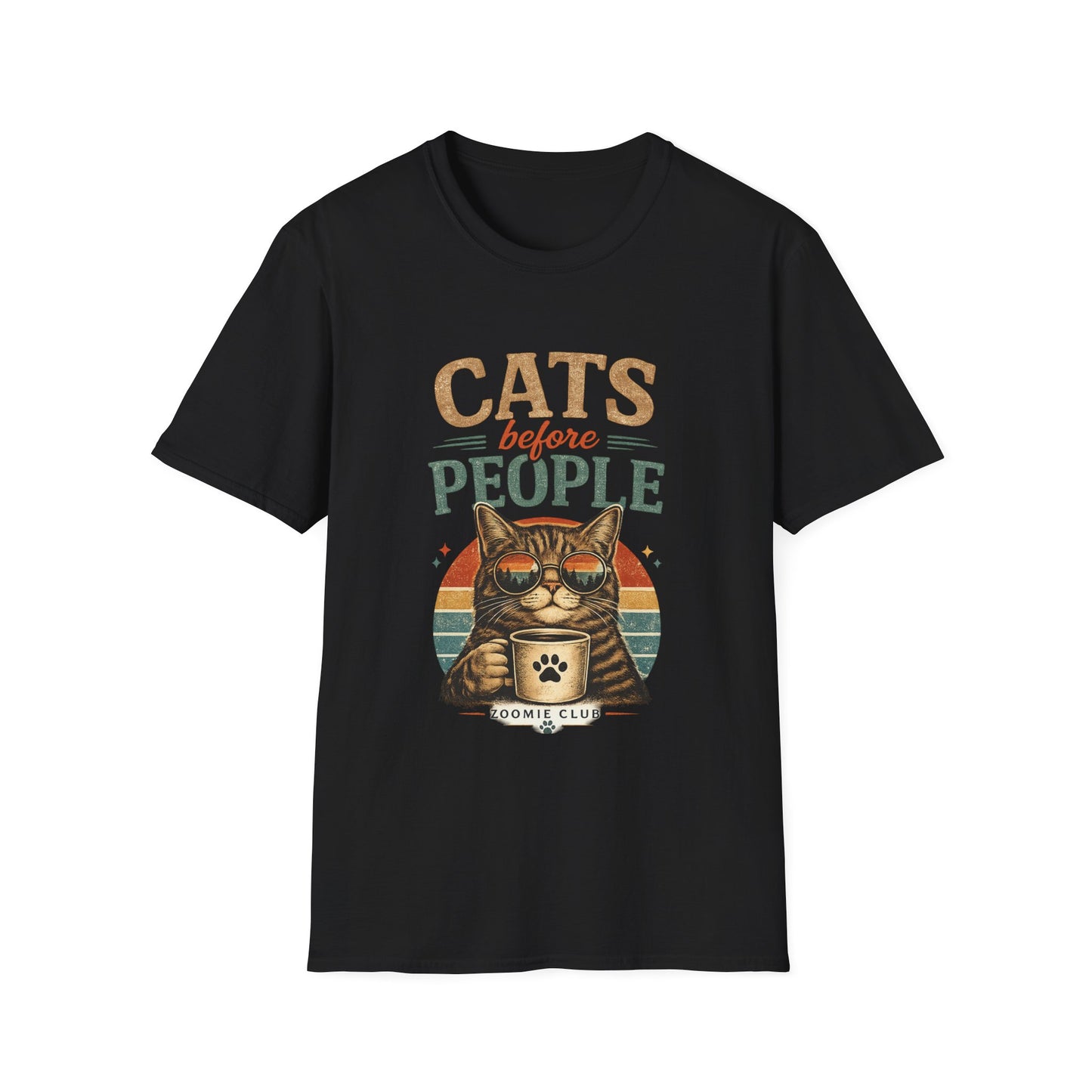 Cats Before People T-Shirt — Retro Cat Lover Graphic Tee