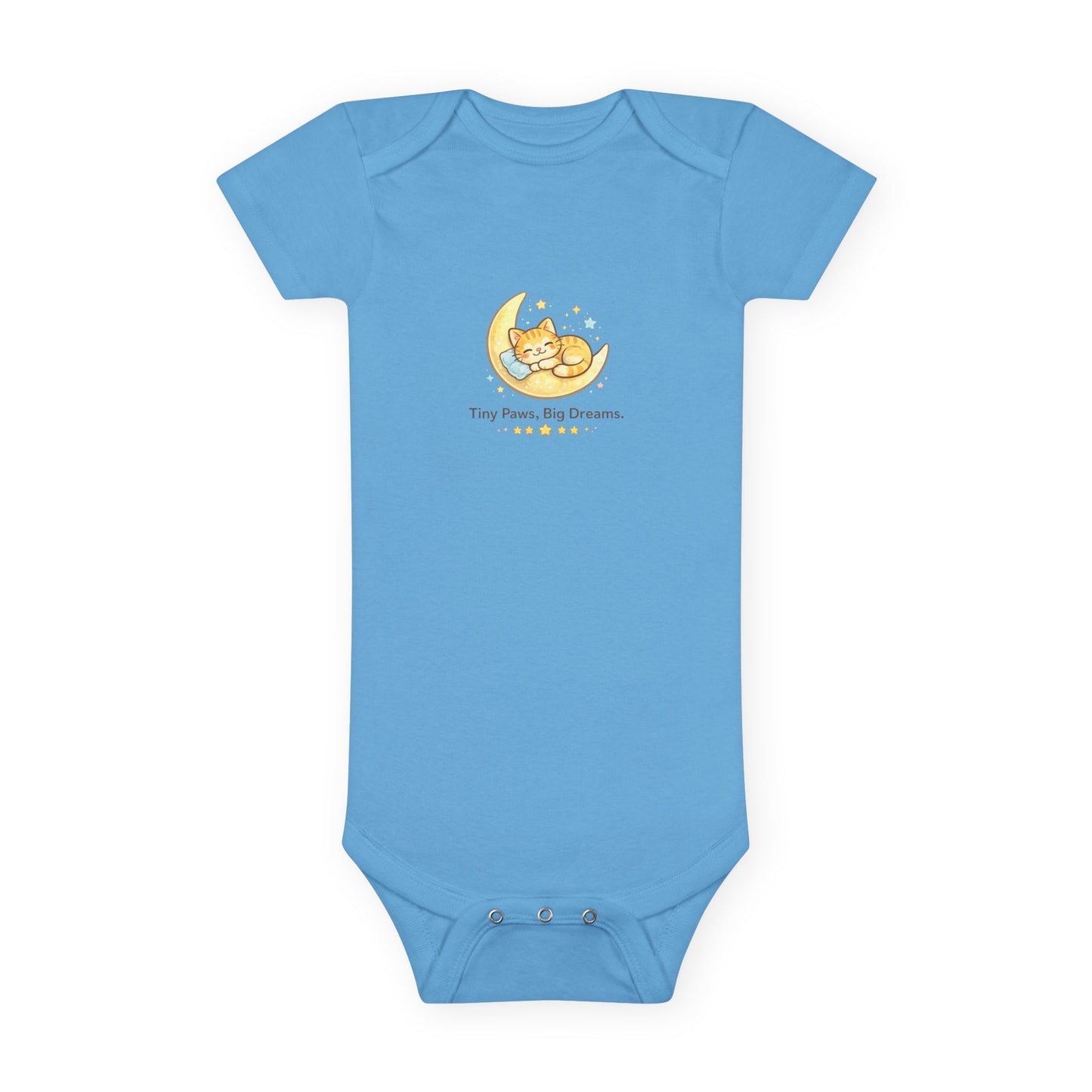 Baby Onesie - "Tiny Paws, Big Dreams" Moon Cat Infant Bodysuit