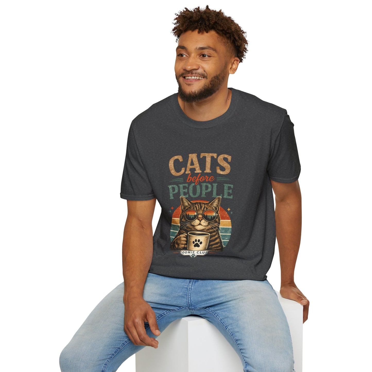 Cats Before People T-Shirt — Retro Cat Lover Graphic Tee