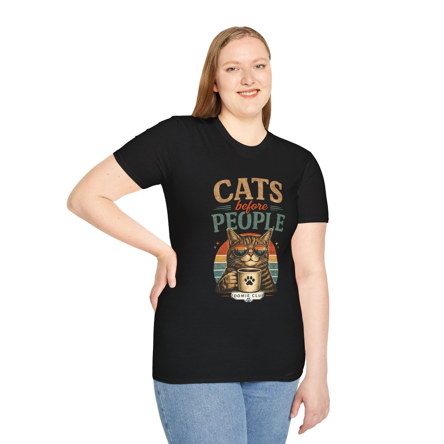 Cats Before People T-Shirt — Retro Cat Lover Graphic Tee