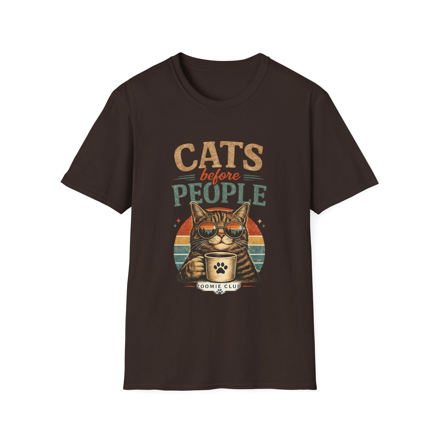 Cats Before People T-Shirt — Retro Cat Lover Graphic Tee