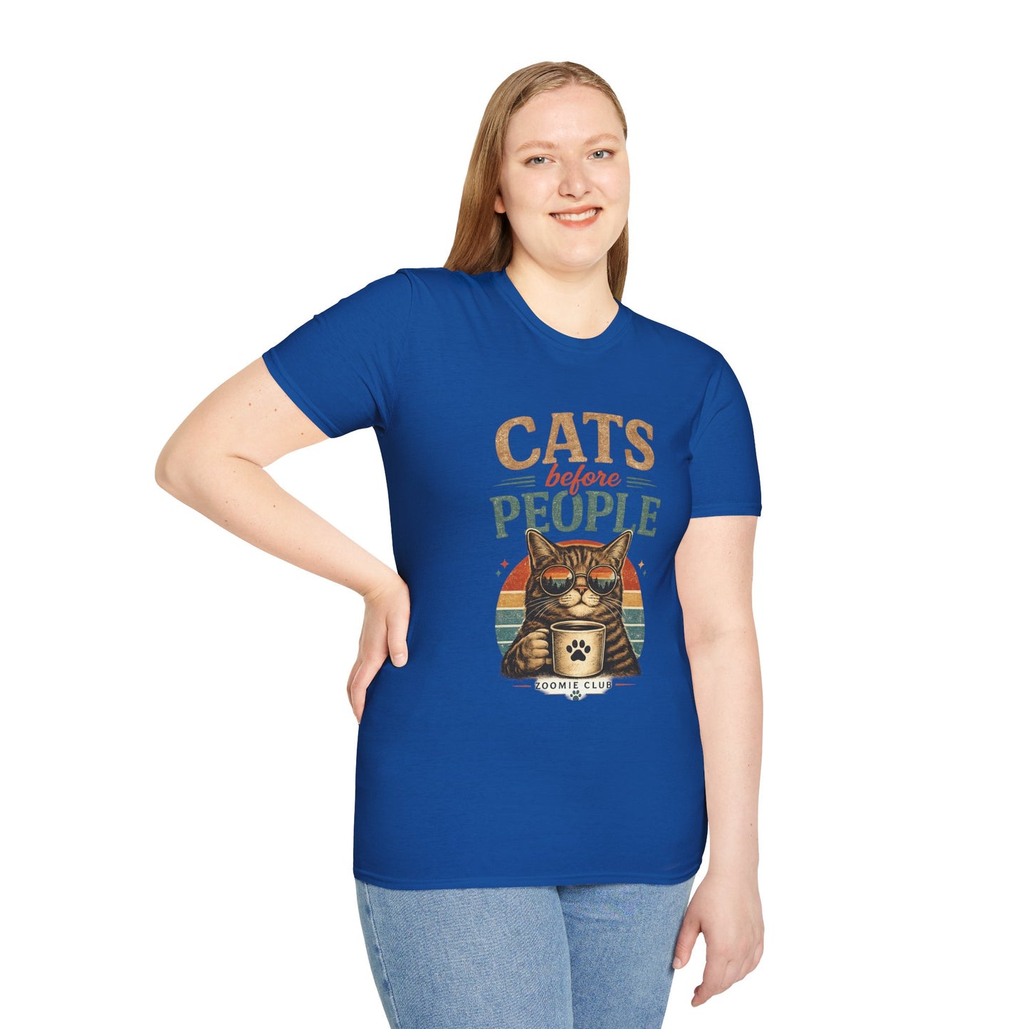 Cats Before People T-Shirt — Retro Cat Lover Graphic Tee