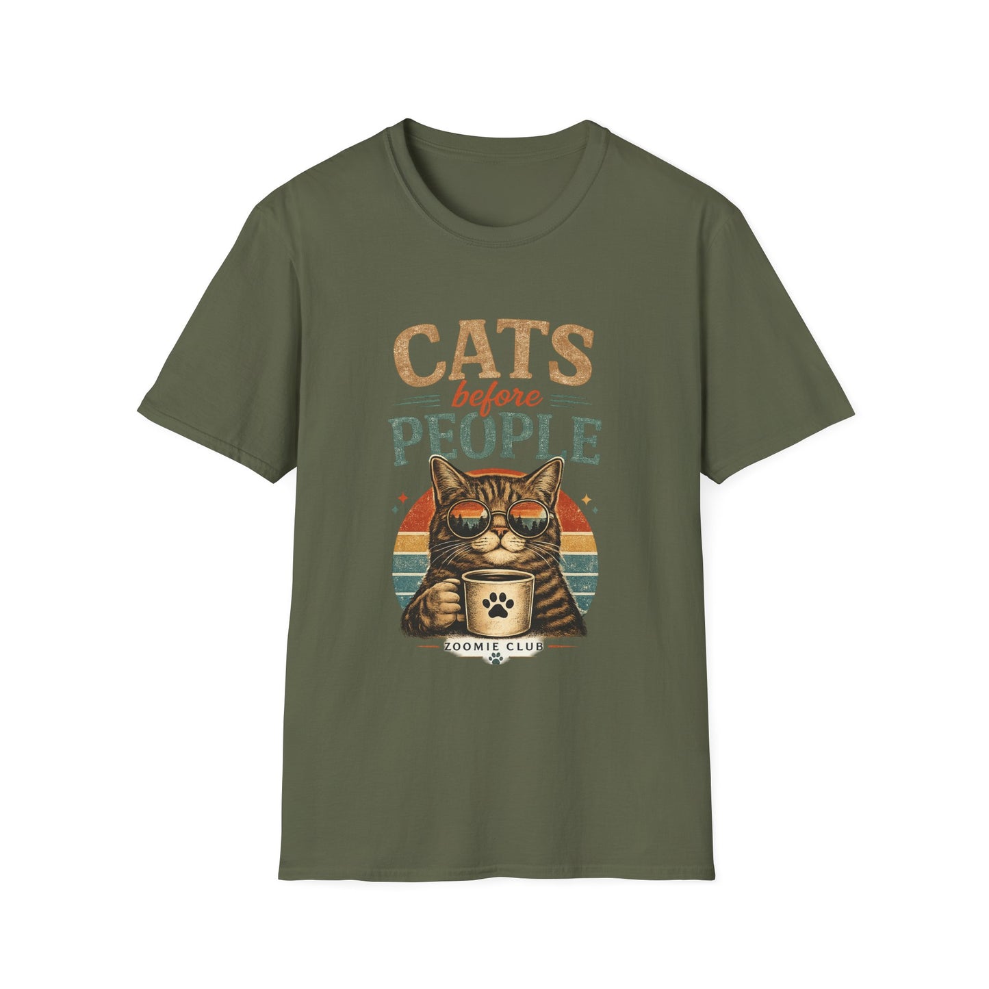 Cats Before People T-Shirt — Retro Cat Lover Graphic Tee