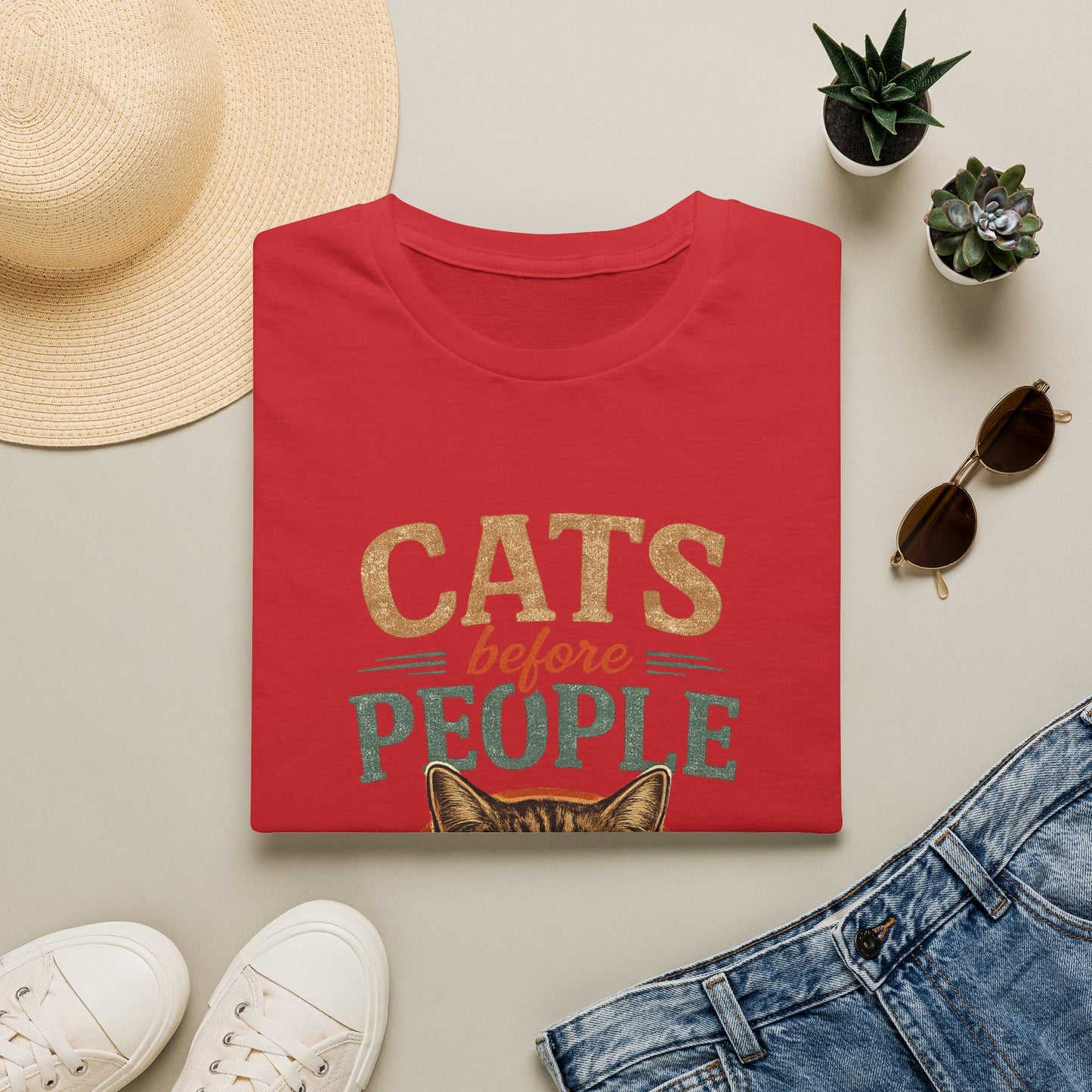 Cats Before People T-Shirt — Retro Cat Lover Graphic Tee