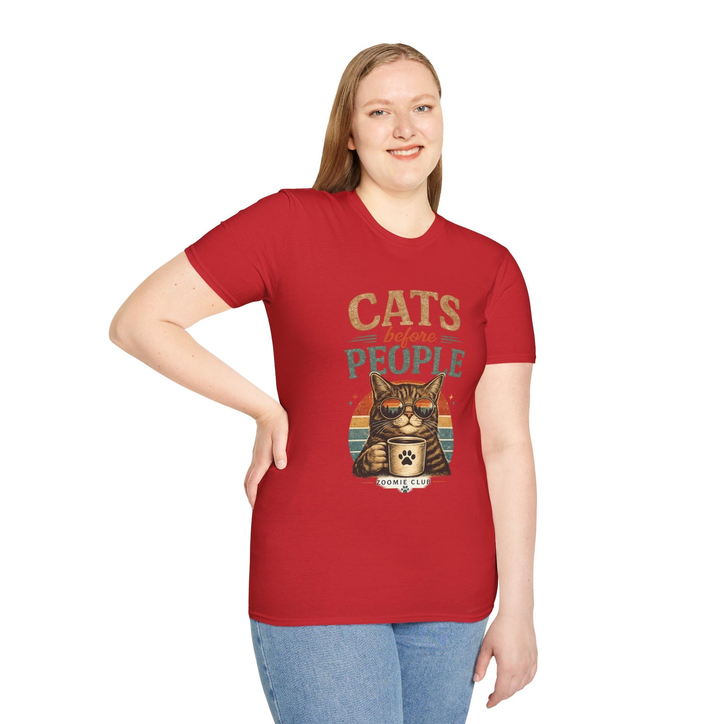 Cats Before People T-Shirt — Retro Cat Lover Graphic Tee