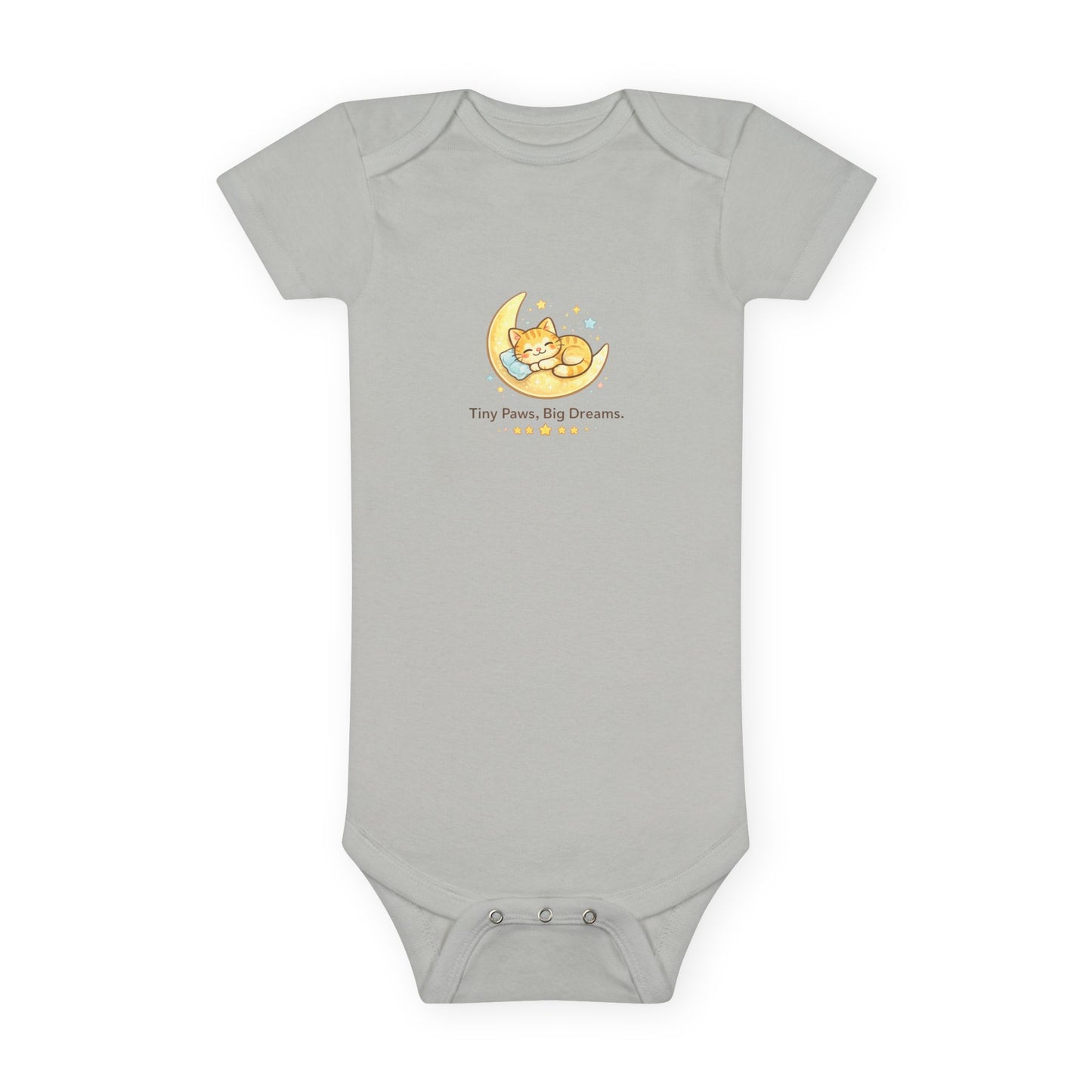 Baby Onesie - "Tiny Paws, Big Dreams" Moon Cat Infant Bodysuit