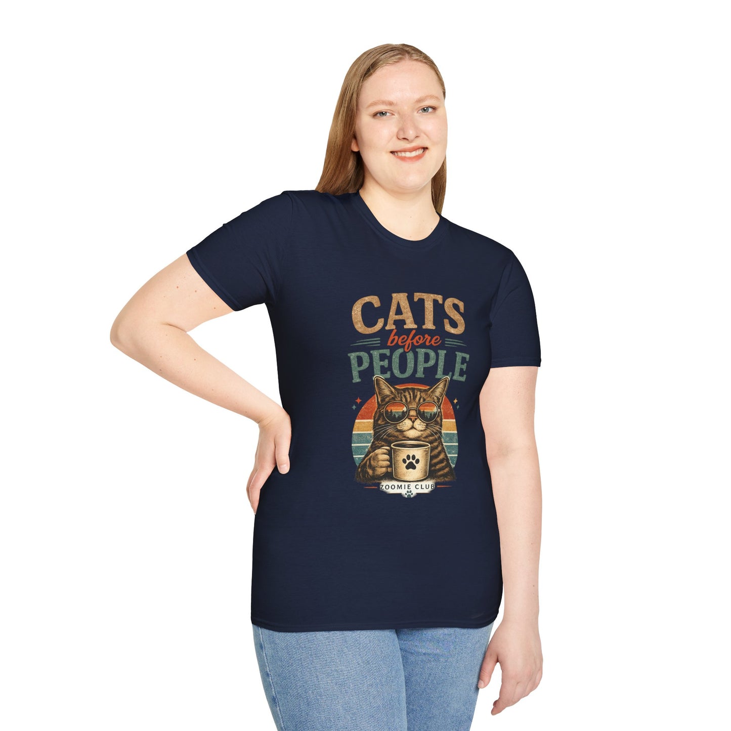 Cats Before People T-Shirt — Retro Cat Lover Graphic Tee