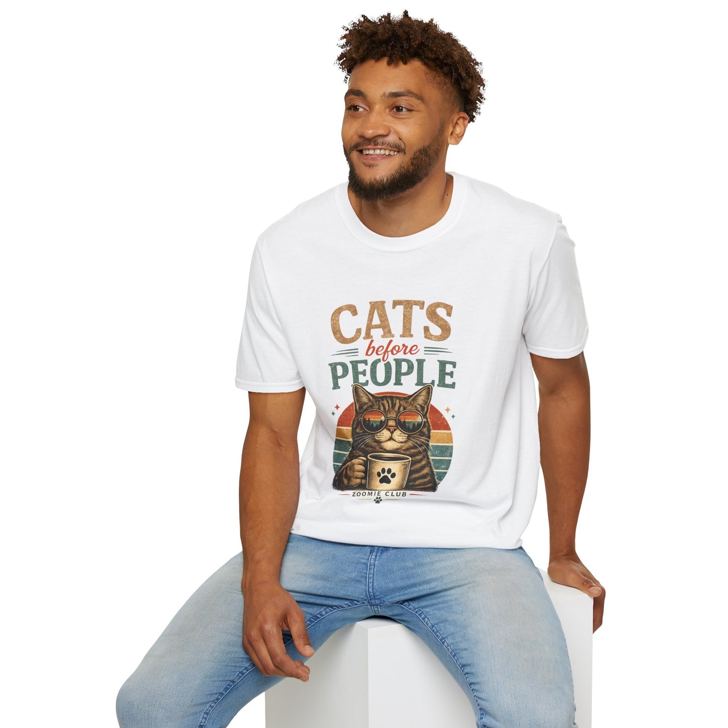 Cats Before People T-Shirt — Retro Cat Lover Graphic Tee
