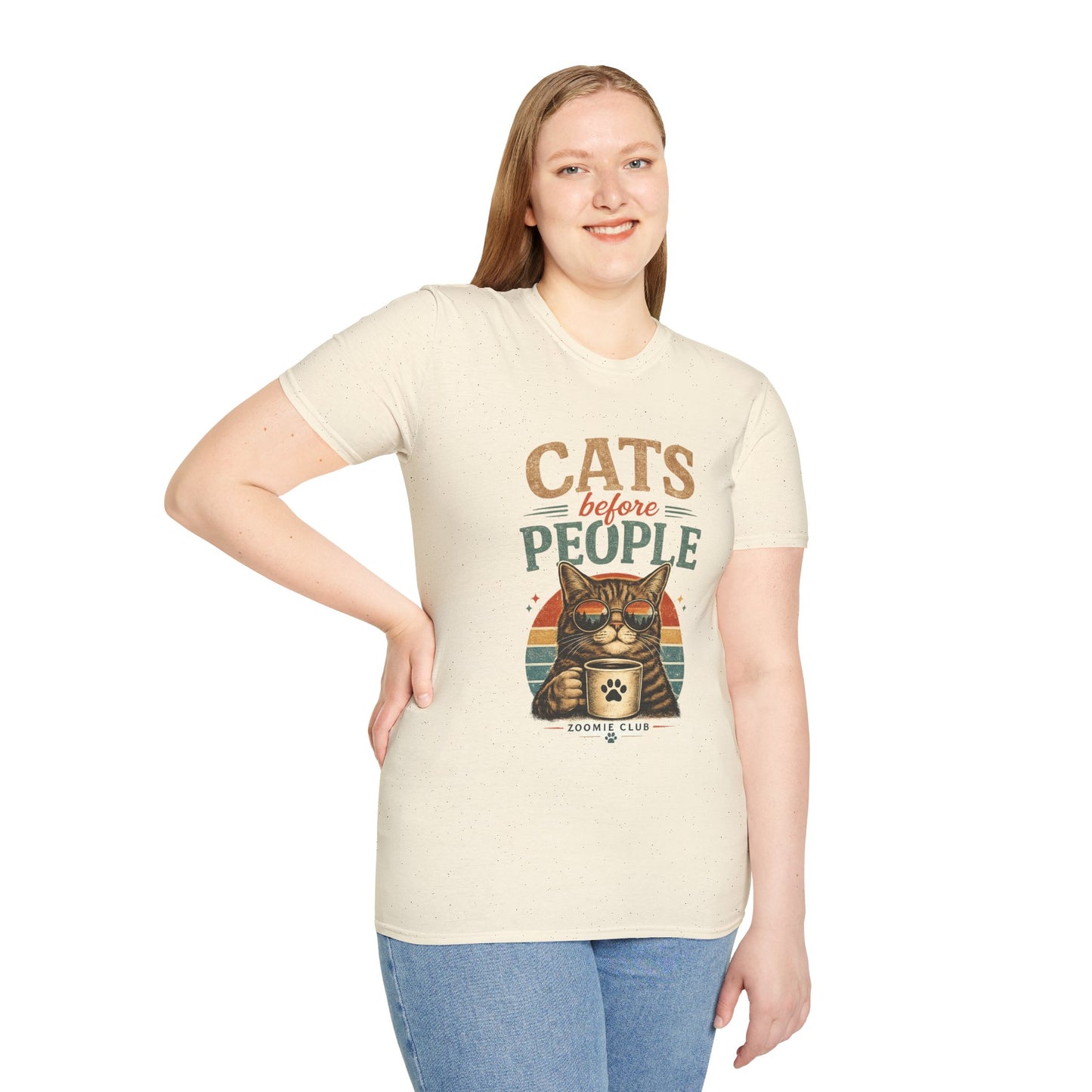 Cats Before People T-Shirt — Retro Cat Lover Graphic Tee