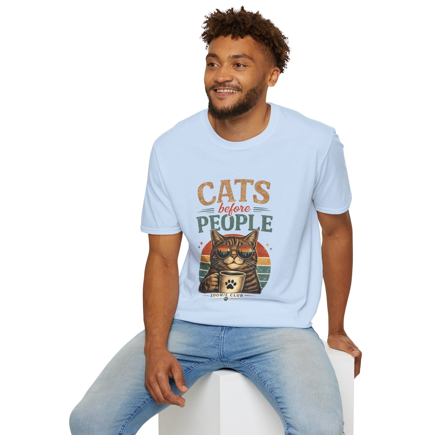 Cats Before People T-Shirt — Retro Cat Lover Graphic Tee