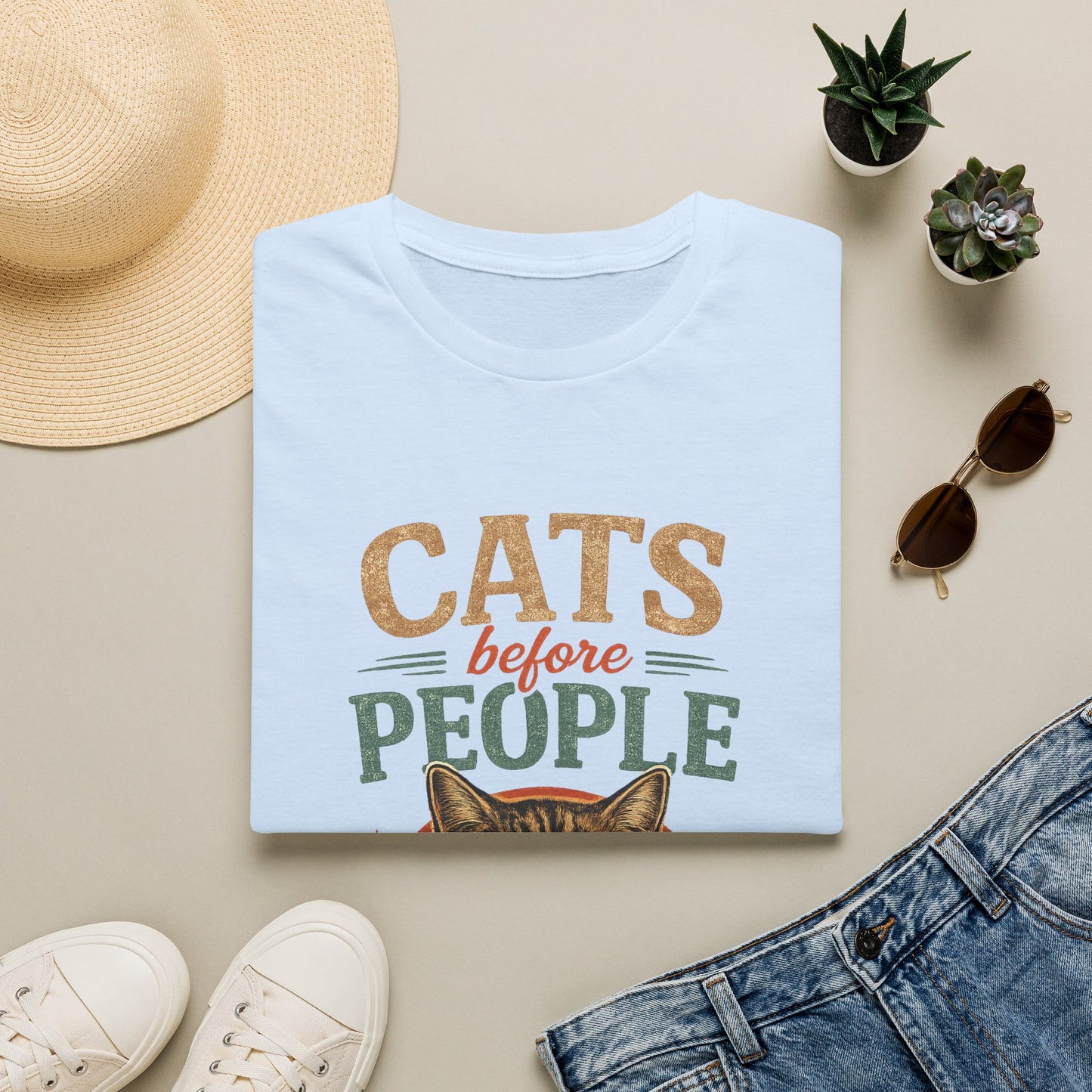 Cats Before People T-Shirt — Retro Cat Lover Graphic Tee