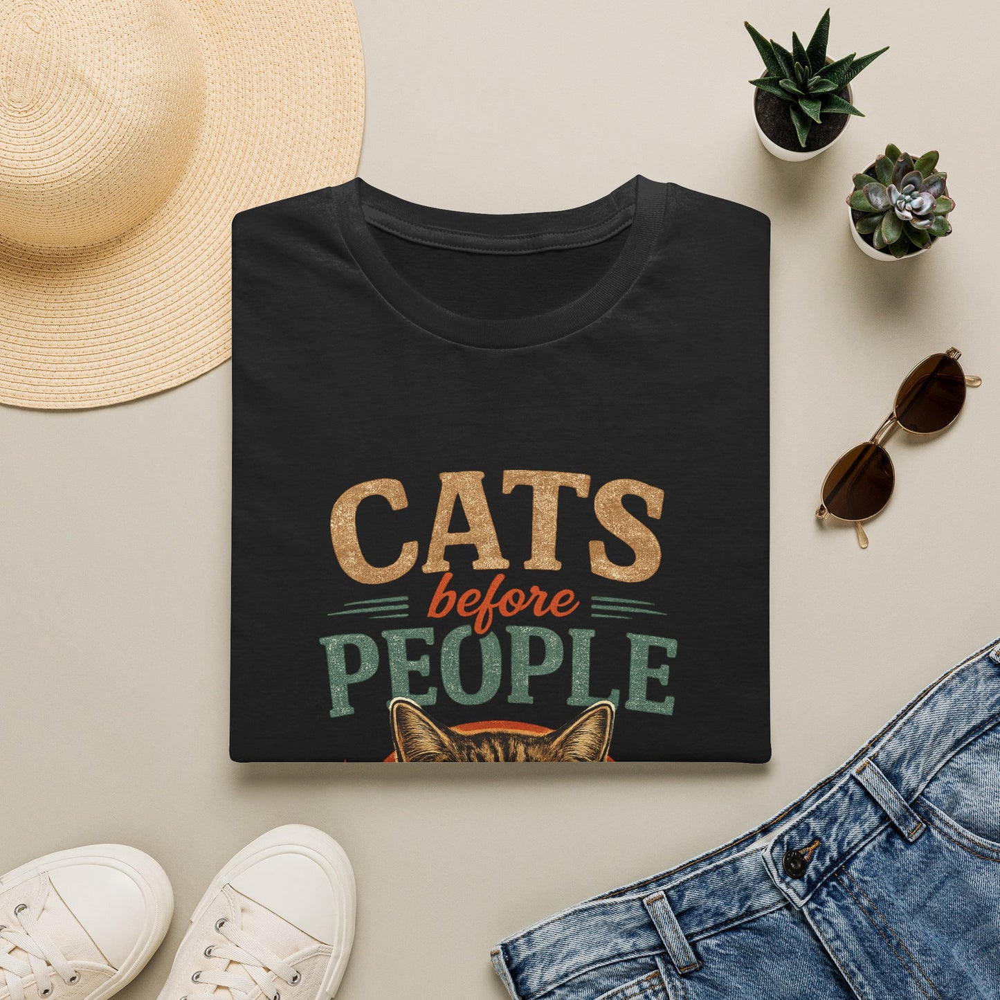 Cats Before People T-Shirt — Retro Cat Lover Graphic Tee