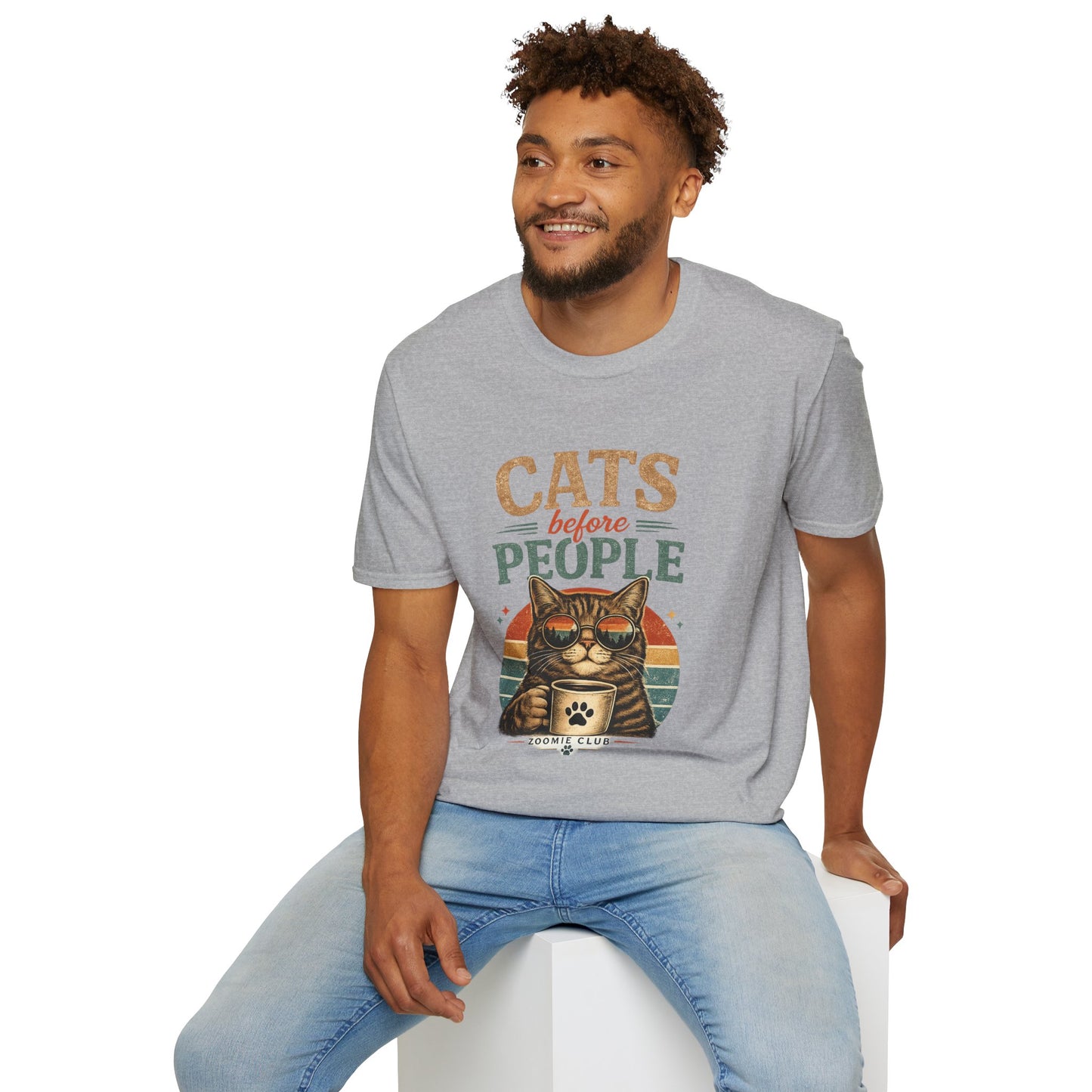 Cats Before People T-Shirt — Retro Cat Lover Graphic Tee