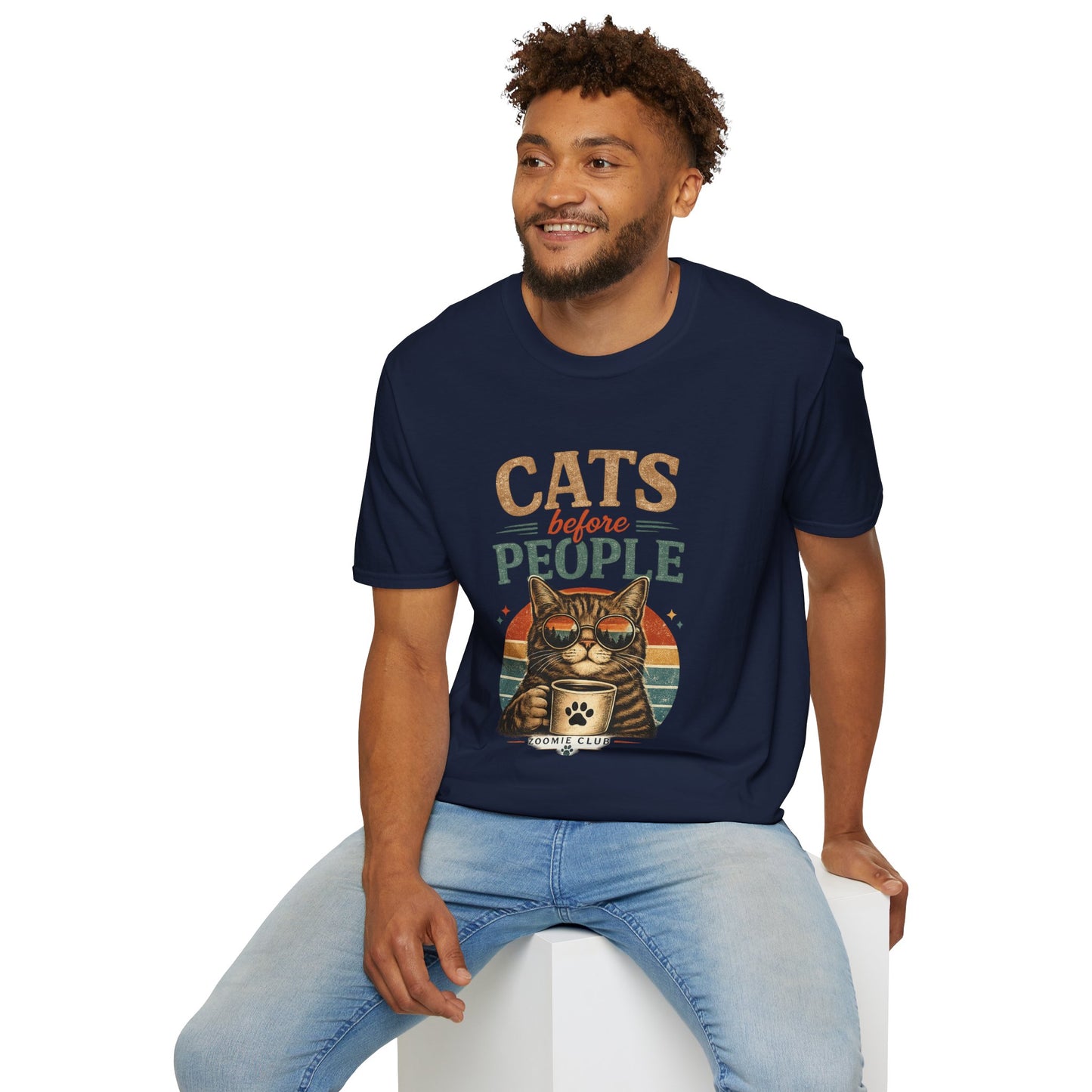 Cats Before People T-Shirt — Retro Cat Lover Graphic Tee