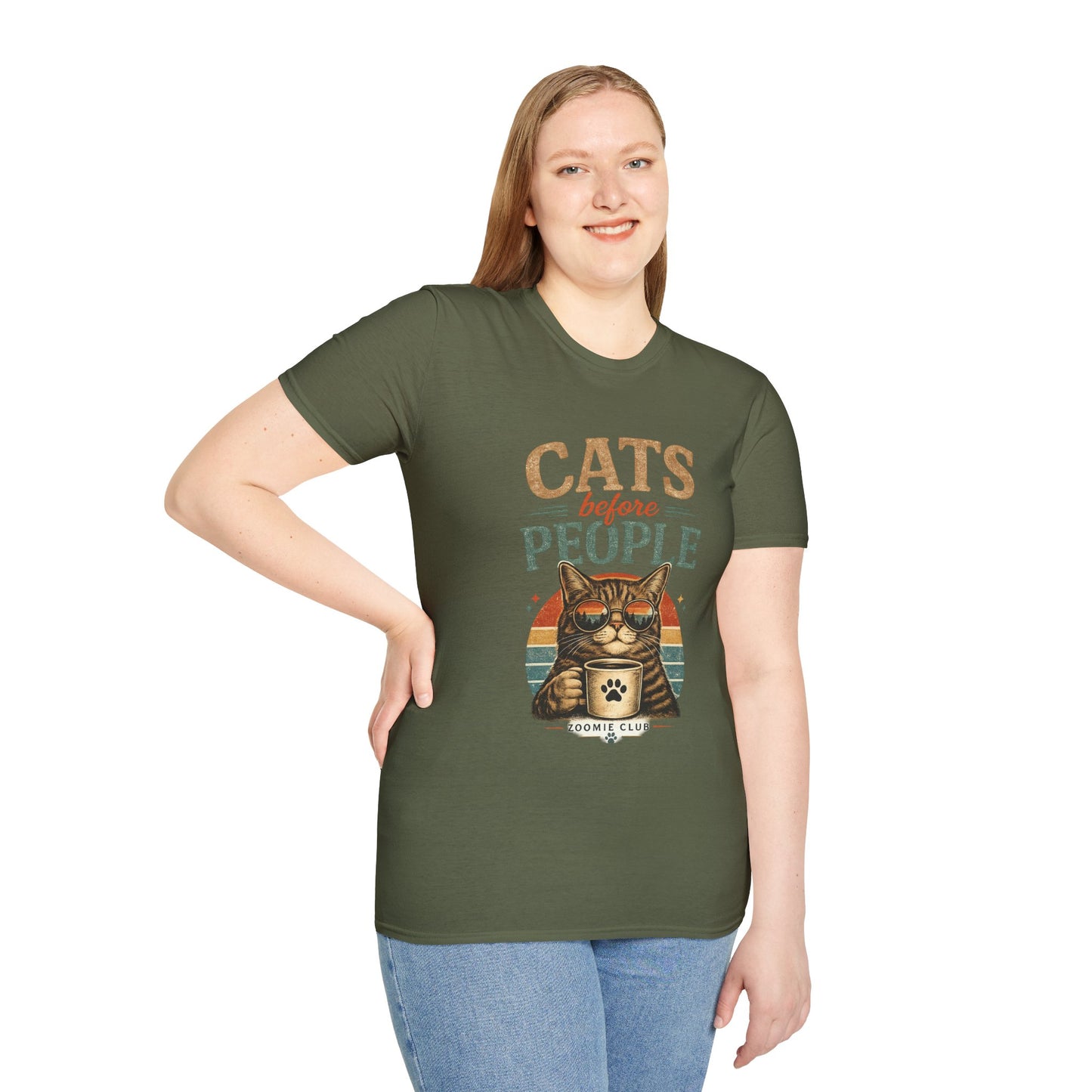 Cats Before People T-Shirt — Retro Cat Lover Graphic Tee