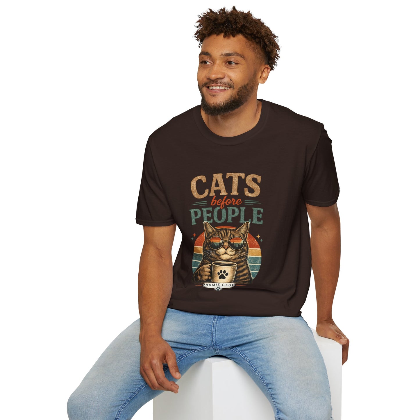 Cats Before People T-Shirt — Retro Cat Lover Graphic Tee