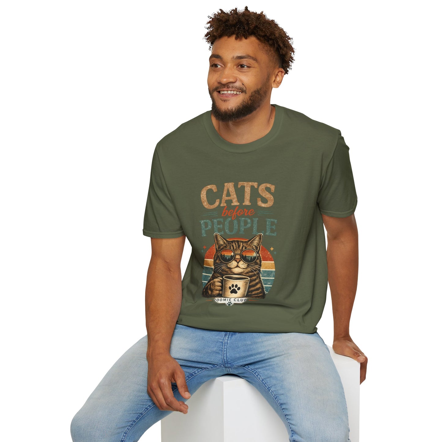 Cats Before People T-Shirt — Retro Cat Lover Graphic Tee