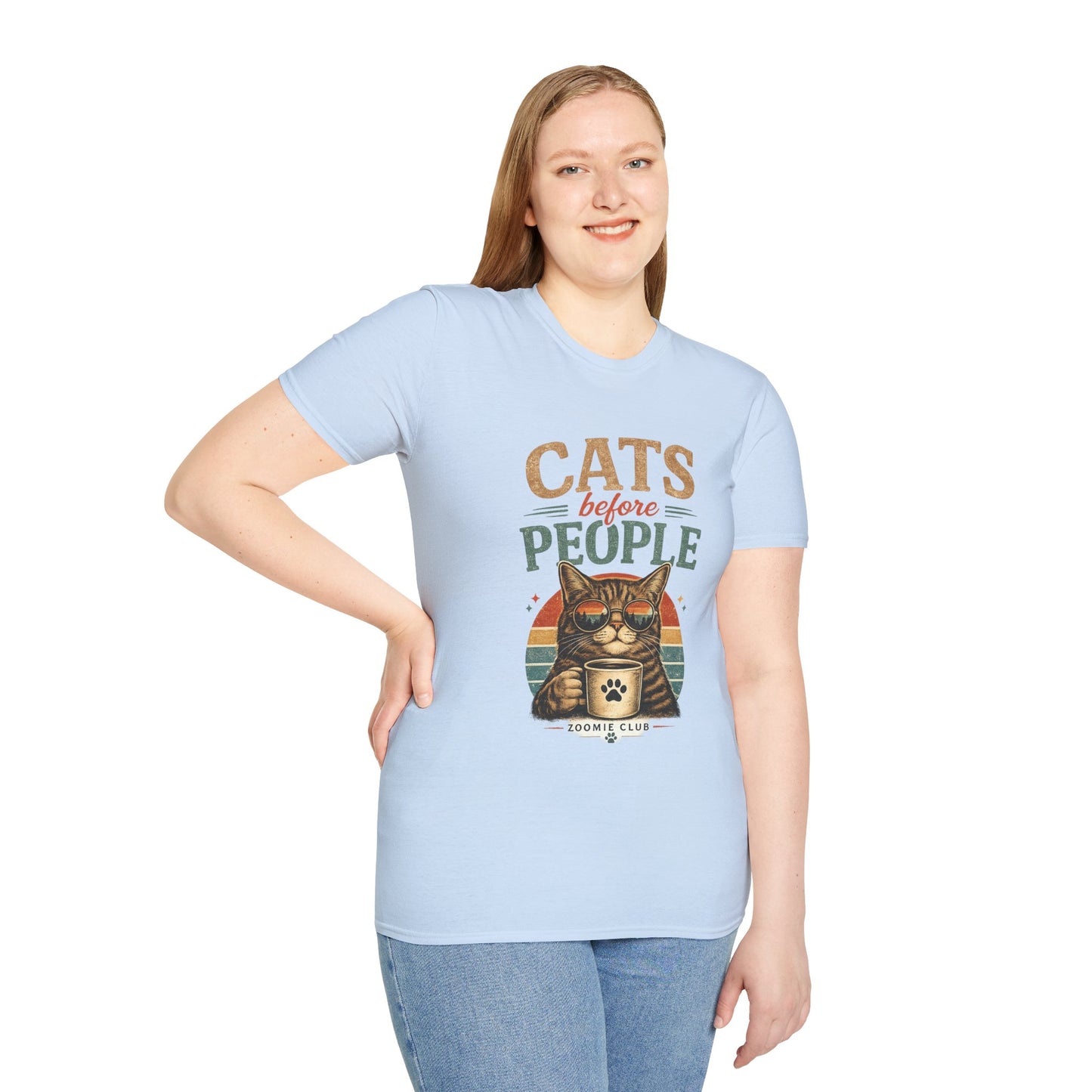 Cats Before People T-Shirt — Retro Cat Lover Graphic Tee